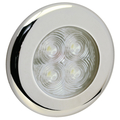 Seachoice White LED Interior Courtesy Light With Both Chrome and White Bezels 3101